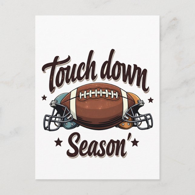 Cartão Postal Touch Down Season Fantasy Futebol Rugby Gift (Frente)