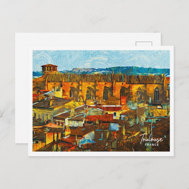 Cartão Postal Toulouse França Belo Paisagem Petrolífera (Frente/Verso)