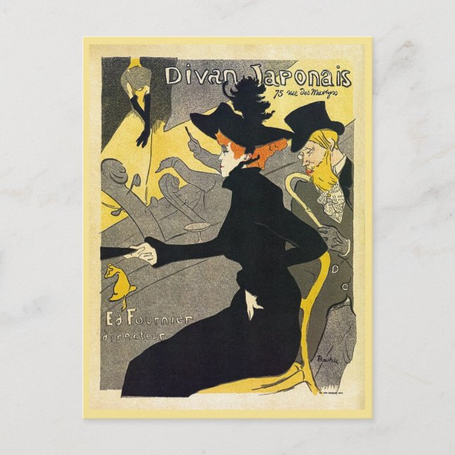 Cartão Postal Toulouse Lautrec: Divan Japonês (salão musical) (Frente)