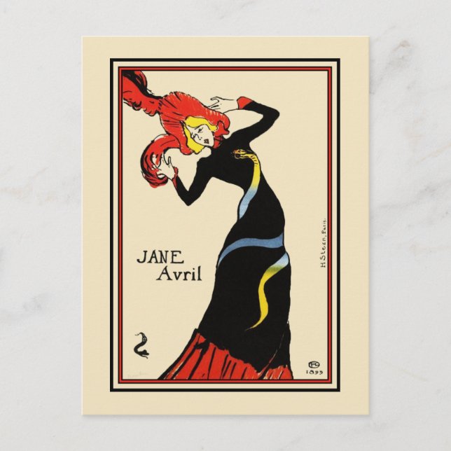 Cartão postal: Toulouse Lautrec - Jane Avril (Frente)