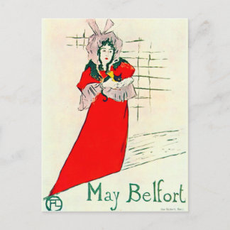 Cartão Postal Toulouse-Lautrec May Belfort 1895 Poster