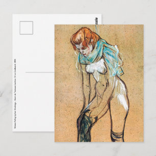Cartão Postal Toulouse-Lautrec - Mulher puxando suas meias