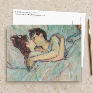 Cartão Postal Toulouse-Lautrec - Na Cama, O Beijo