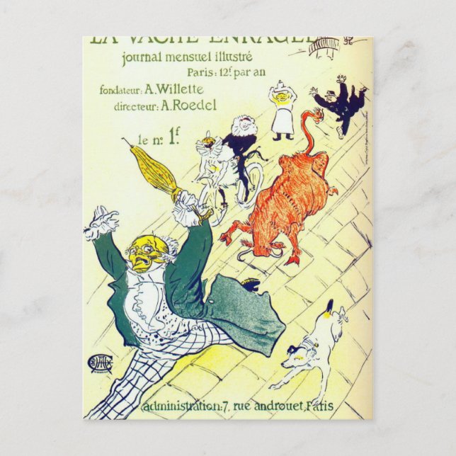 Cartão Postal Toulouse Lautrec Poster Art (Frente)