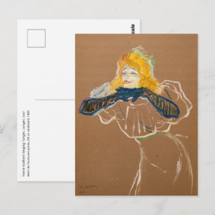 Cartão Postal Toulouse-Lautrec - Yvette Guilbert Cantando
