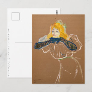 Cartão Postal Toulouse-Lautrec - Yvette Guilbert Cantando