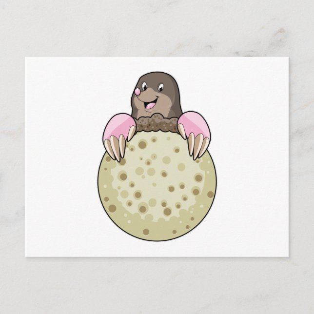 Cartão Postal Toupeira com a Lua (Frente)