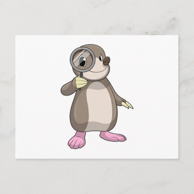 Cartão Postal Toupeira com lupa (Frente)