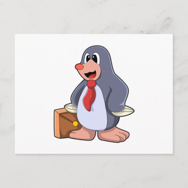 Cartão Postal Toupeira como Empreendedora com Saco (Frente)