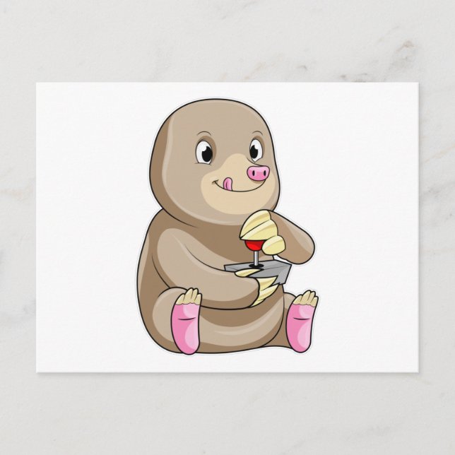 Cartão Postal Toupeira como jogador com joystick (Frente)