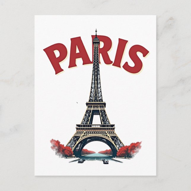 Cartão Postal Tour Eiffel, Paris, retro (Frente)