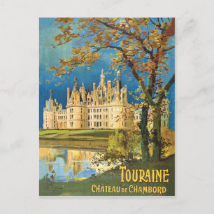 Cartão Postal Touraine, Chateau de Chambord, França, colheita