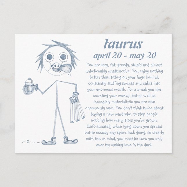 Cartão Postal Touro [ - BitchScope - ] Cartão-postal (Frente)