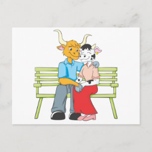 Cartão Postal Touro e Vacas Doce