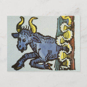 Cartão Postal Touro o Touro, Sinais Antigos do Zodíaco