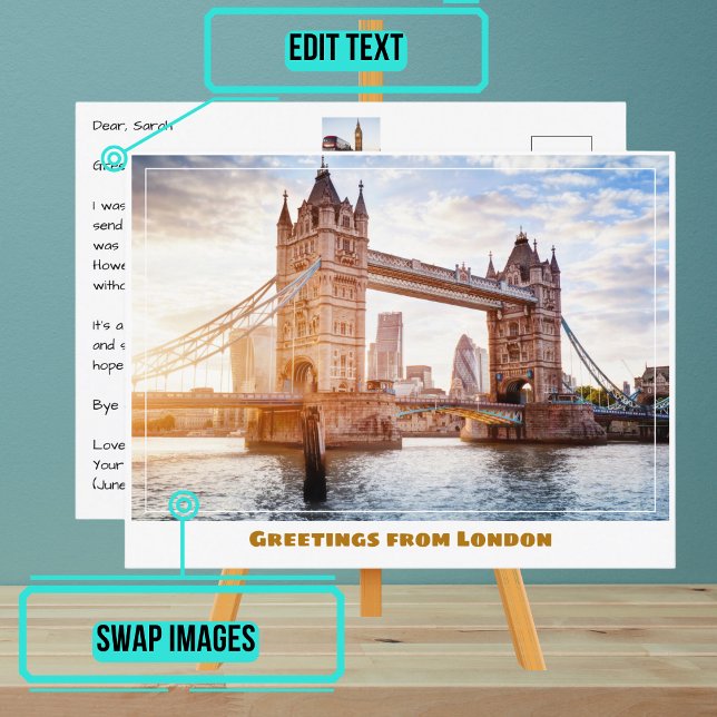 Cartão Postal Tower Bridge em Sunset London Inglaterra (Share your experiences with these stylish template postcards.)