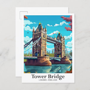 Cartão Postal Tower Bridge London - Ilustração do Viagem da Ingl
