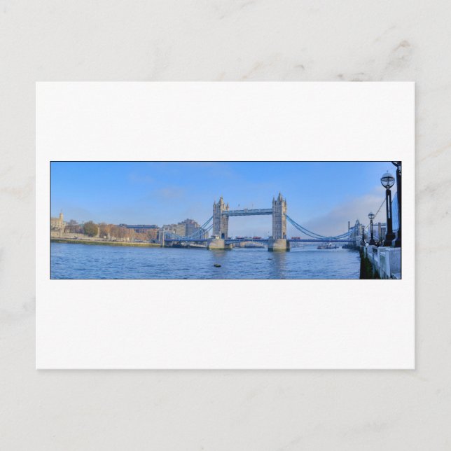 Cartão Postal Tower Bridge panorama, Londres Reino Unido (Frente)