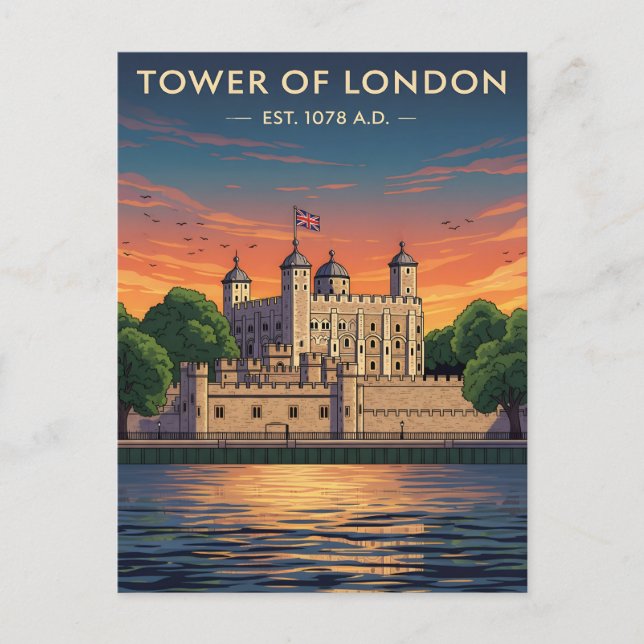 Cartão Postal Tower of London at sunset (Frente)