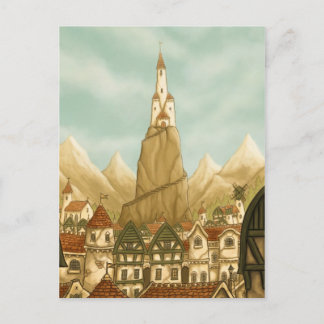 Cartão Postal towering fantasy art postcard
