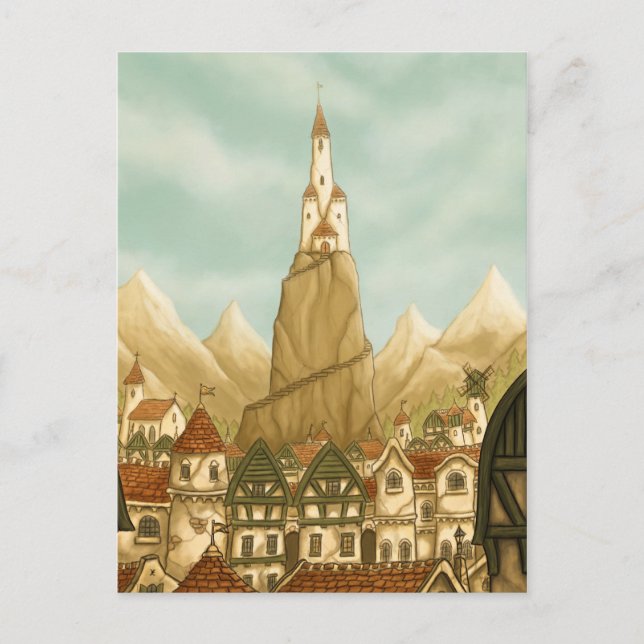 Cartão Postal towering fantasy art postcard (Frente)