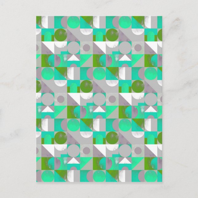 Cartão Postal Toy Blocks pequeno - verde (Frente)