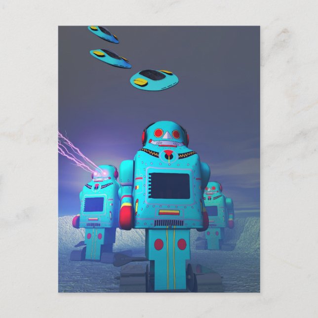 Cartão Postal Toy Robos no Cartão-Postal de Ataque (Frente)