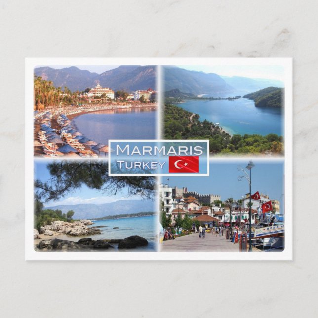 Cartão Postal TR Marmaris - Icmeler Beach - Oludeniz Blue Lagoon (Frente)