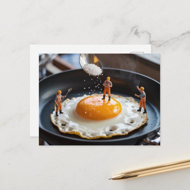 Cartão Postal Trabalhador De Construção Engraçado Que Arranja Ov (Frente/Verso In Situ)