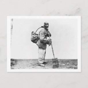 Cartão Postal Trabalhador de dia chinês, c.1870 (foto de b/c)