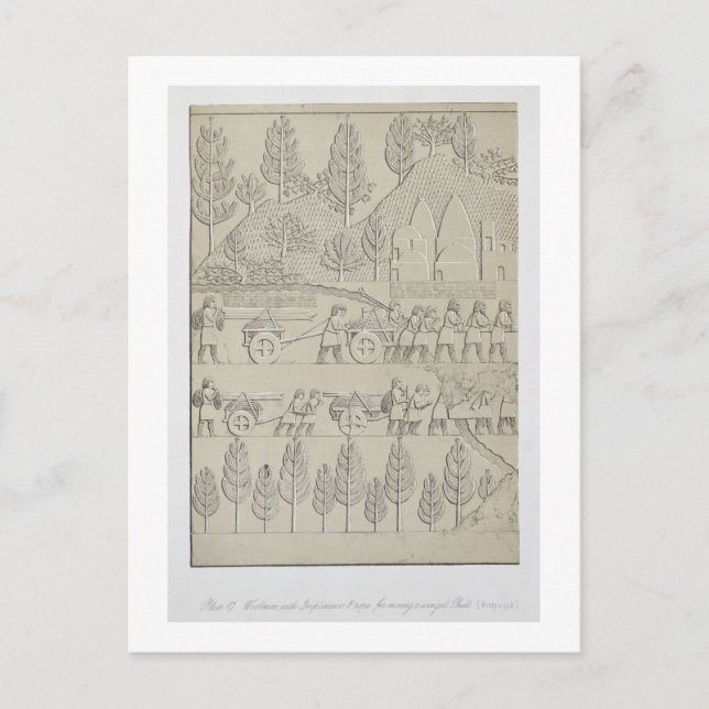 Cartão Postal Trabalhadores com instrumentos e cordas para mover (Frente)