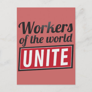 Cartão Postal Trabalhadores da UNITE mundial