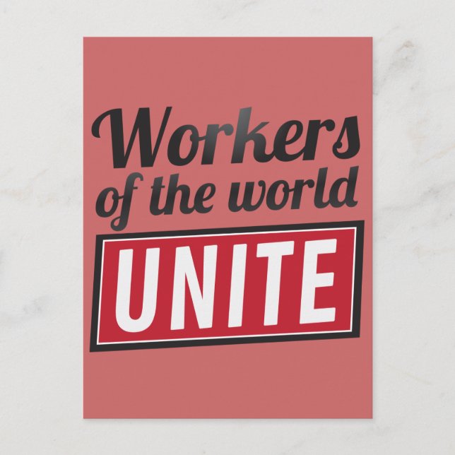 Cartão Postal Trabalhadores da UNITE mundial (Frente)