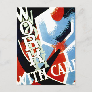 Cartão Postal Trabalhe com cuidado