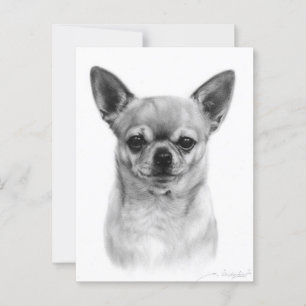 Cartão Postal Trabalho de arte de Cachorro Pintado pela Mão de C