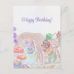 Cartão Postal Trabalho de arte de Crianças Personalizadas, dois