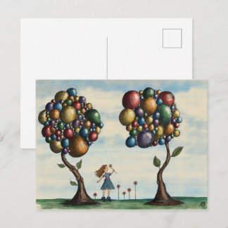 Cartão Postal Trabalho de arte de Fantasia da Paisagem das Árvor