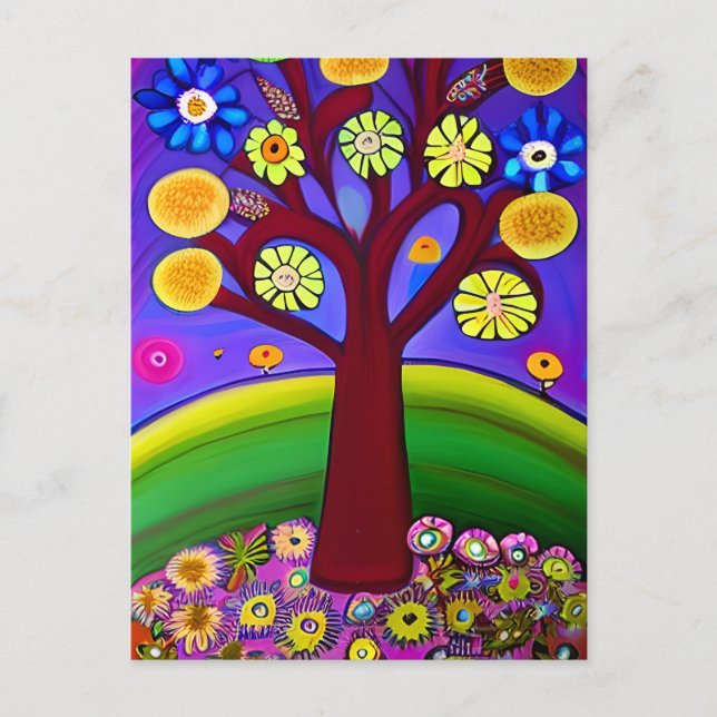 Cartão Postal Trabalho de arte elegante | Manter em contato (Frente)