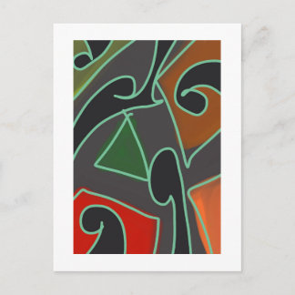 Cartão Postal Trabalho de Arte Maori Abstrata Contemporânea 3 po