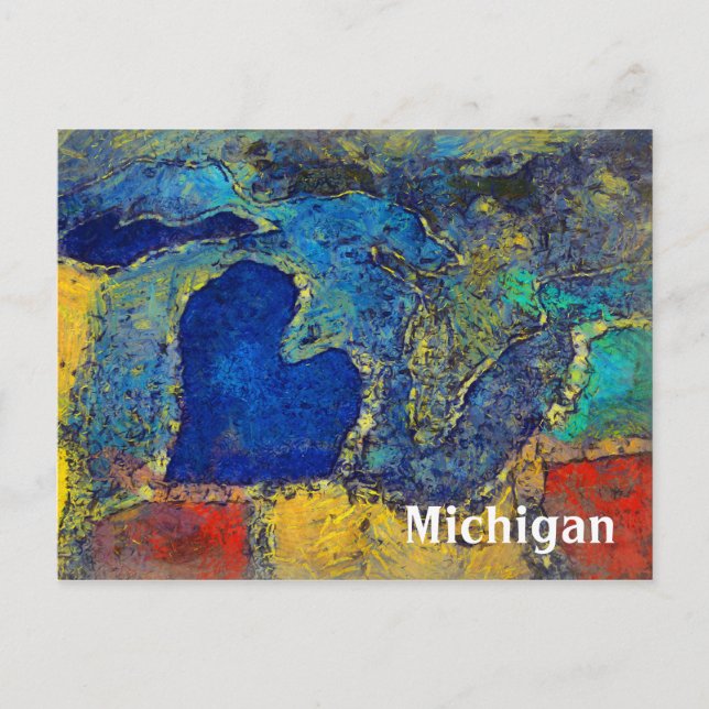 Cartão postal Trabalho de arte Michigan (Frente)