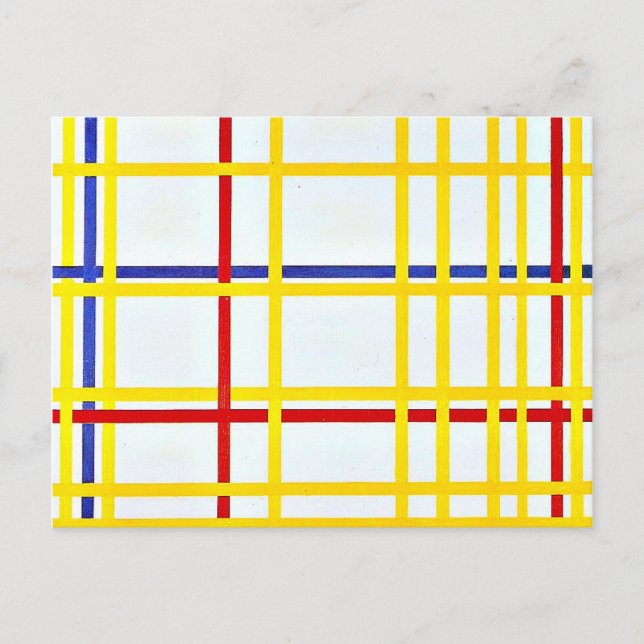 Cartão Postal Trabalho de arte Mondrian, Nova Iorque (Frente)