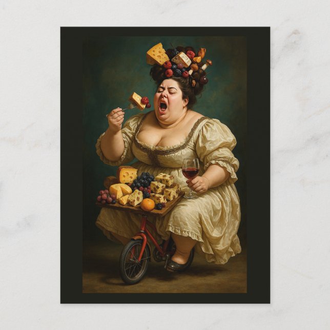 Cartão Postal Trabalho de Arte Surreal "Coma Leve, Coma Pesada" (Frente)