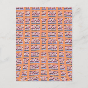 Cartão Postal Trabalho de arte único e elegante com padrão cardí