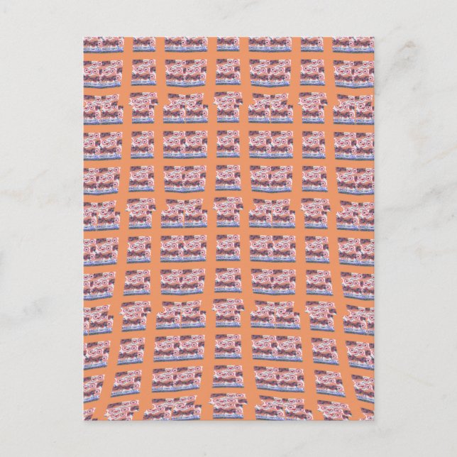 Cartão Postal Trabalho de arte único e elegante com padrão cardí (Frente)