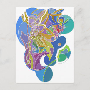 Cartão Postal Trabalho de arte Whimsical