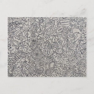 Cartão Postal Trabalho de Linha de Arte de Grafite