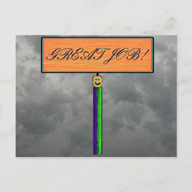 Cartão Postal TRABALHO excelente! postal (Frente)