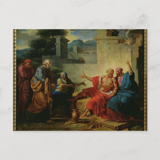 Cartão Postal Trabalho sendo repreendido por sua esposa, c.1790 (Frente)