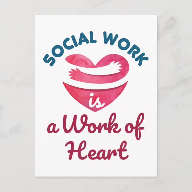 Cartão Postal Trabalho Social é uma obra de trabalhador social c (Frente)