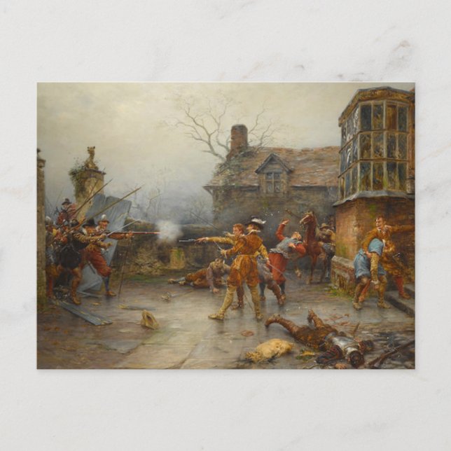 Cartão Postal Traço de pólvora - Última Posição em Holbeche Hous (Frente)